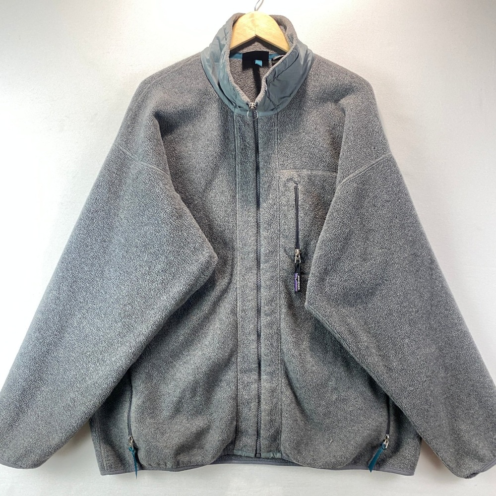 VTG Patagonia Synchilla Full Zip Fleece Jacket Mens XXL Gray Made in USA